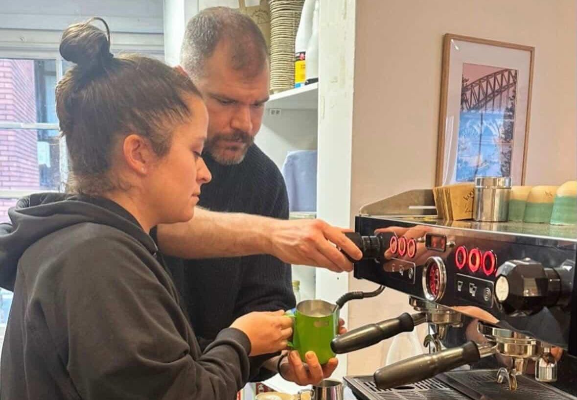 Theo trains a junior barista