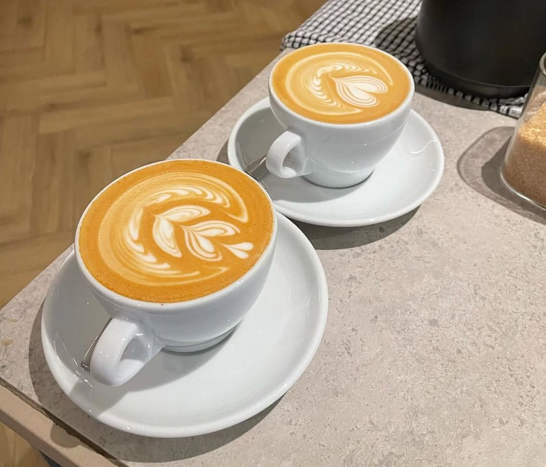 Theo produces perfect latte art